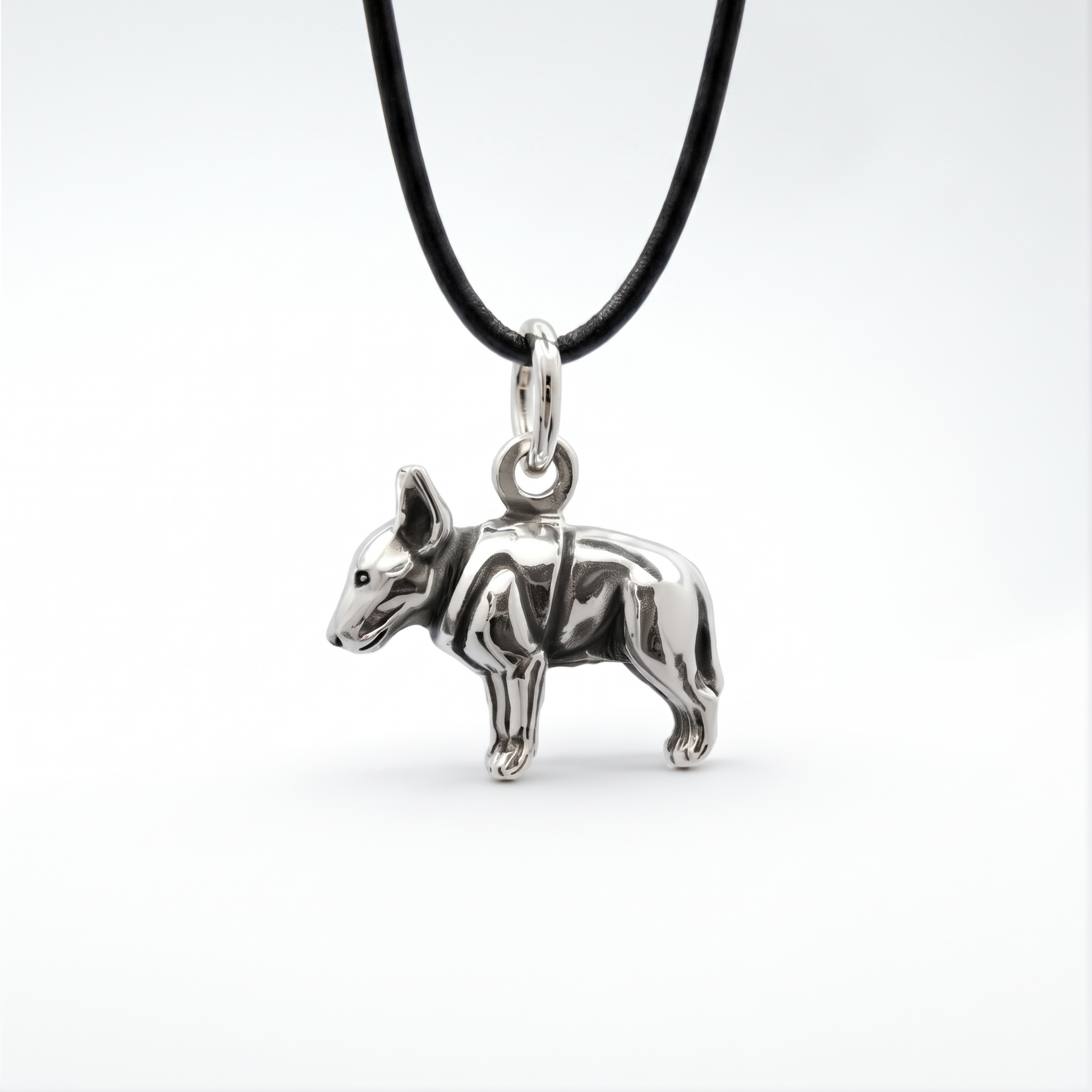 Colgante de Cachorro Bullterrier en Plata de Ley, Dije de Perro Bebé en 3D - Imagen 2