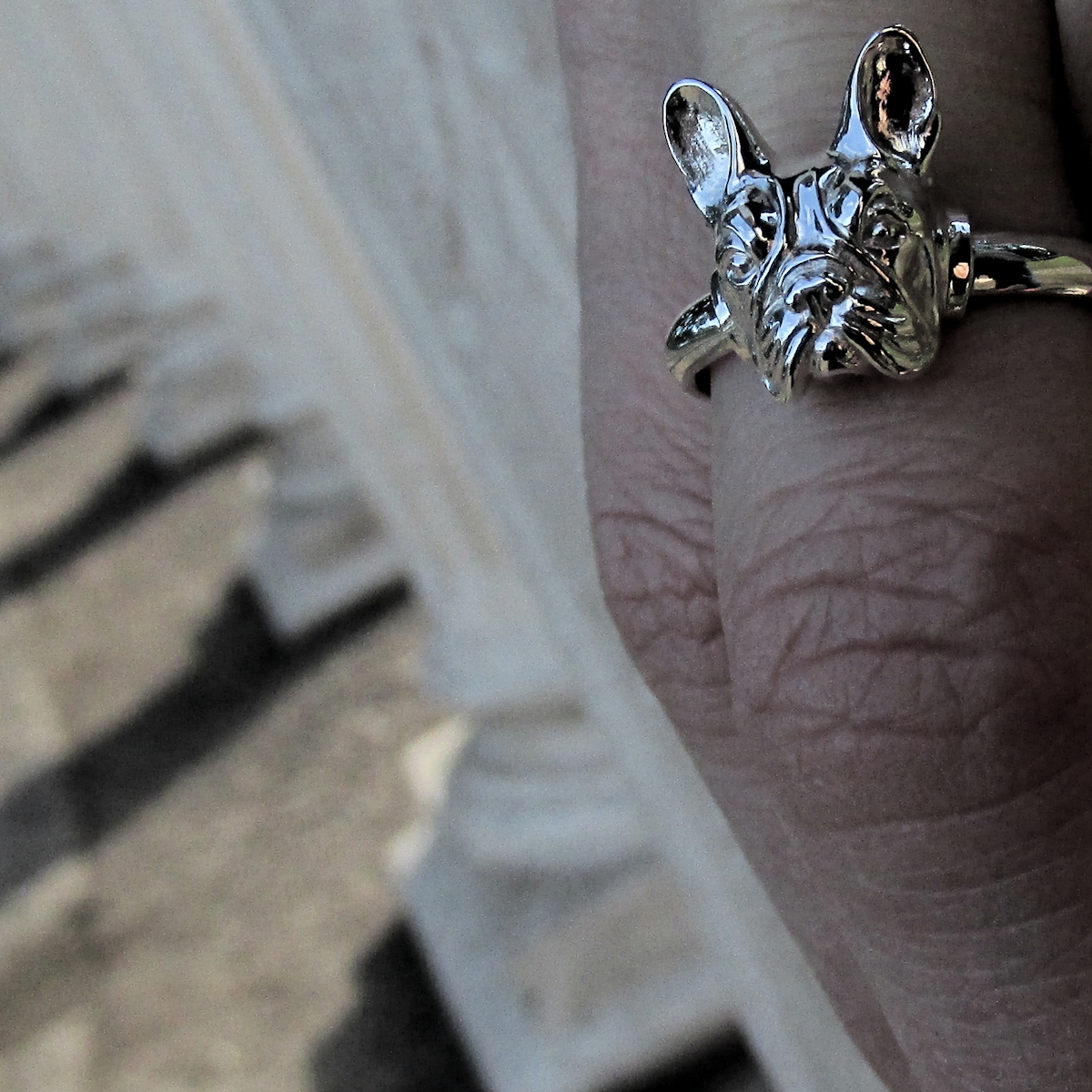 Anillo Alianza Bulldog Francés en Plata 925 | Joyería Mascota - Imagen 6