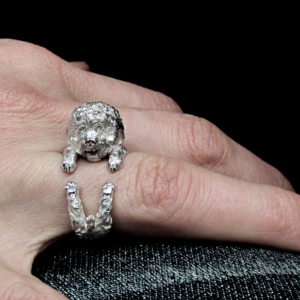 Anillo Bichón Frisé en Plata 925 | Anillo Abrazo Mascota