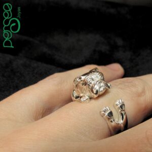 Anillo Bulldog Inglés en Plata 925 | Anillo Abrazo Mascota