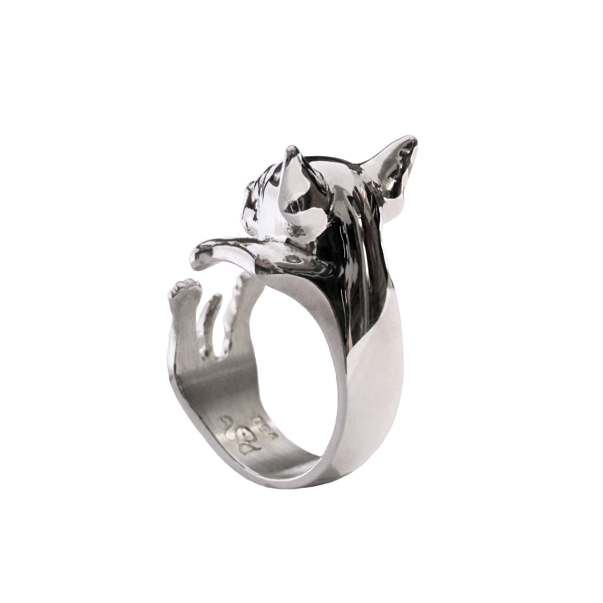 Anillo Chihuahua en Plata 925 | Anillo Abrazo Mascota - Imagen 2