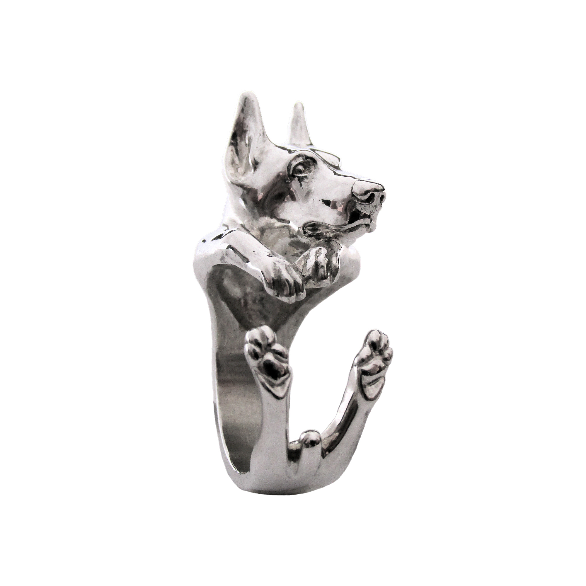 Anillo Doberman (Orejas con Estética) en Plata 925 | Anillo Abrazo