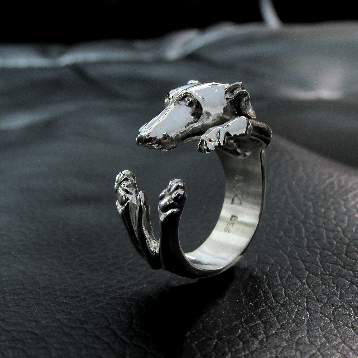 Anillo Galgo en Plata 925 | Anillo Abrazo Mascota - Imagen 3