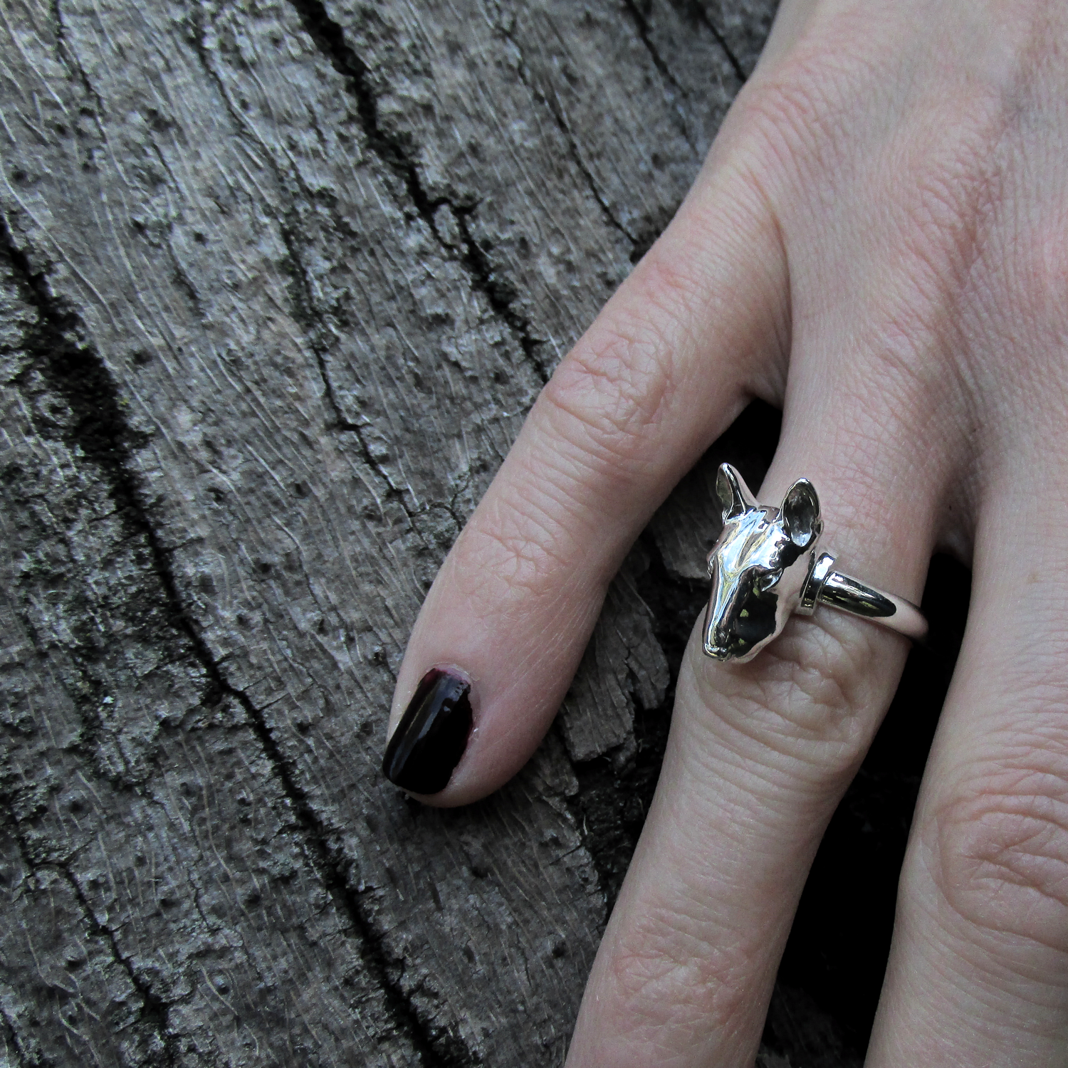 Anillo Alianza Bull Terrier en Plata 925 | Joyería Mascota - Imagen 3