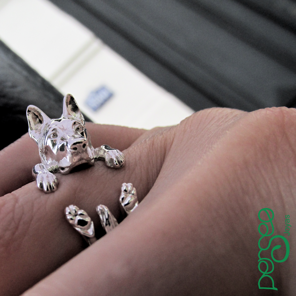 Anillo Ovejero Alemán en Plata 925 | Anillo Abrazo Mascota - Imagen 3