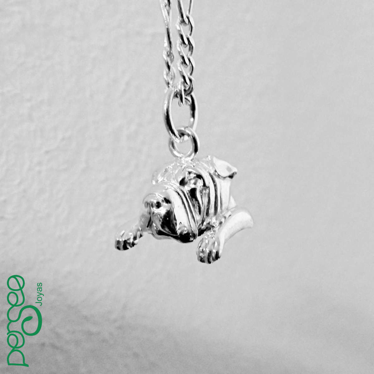 Dije Colgante Shar Pei con Patitas en Plata 925 - Imagen 2