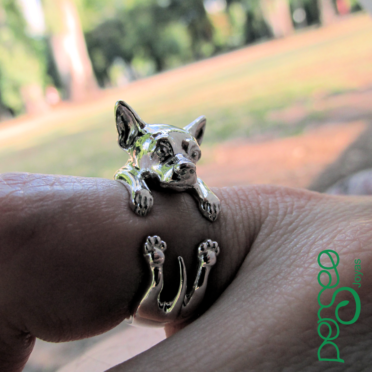 Anillo Chihuahua en Plata 925 | Anillo Abrazo Mascota - Imagen 4