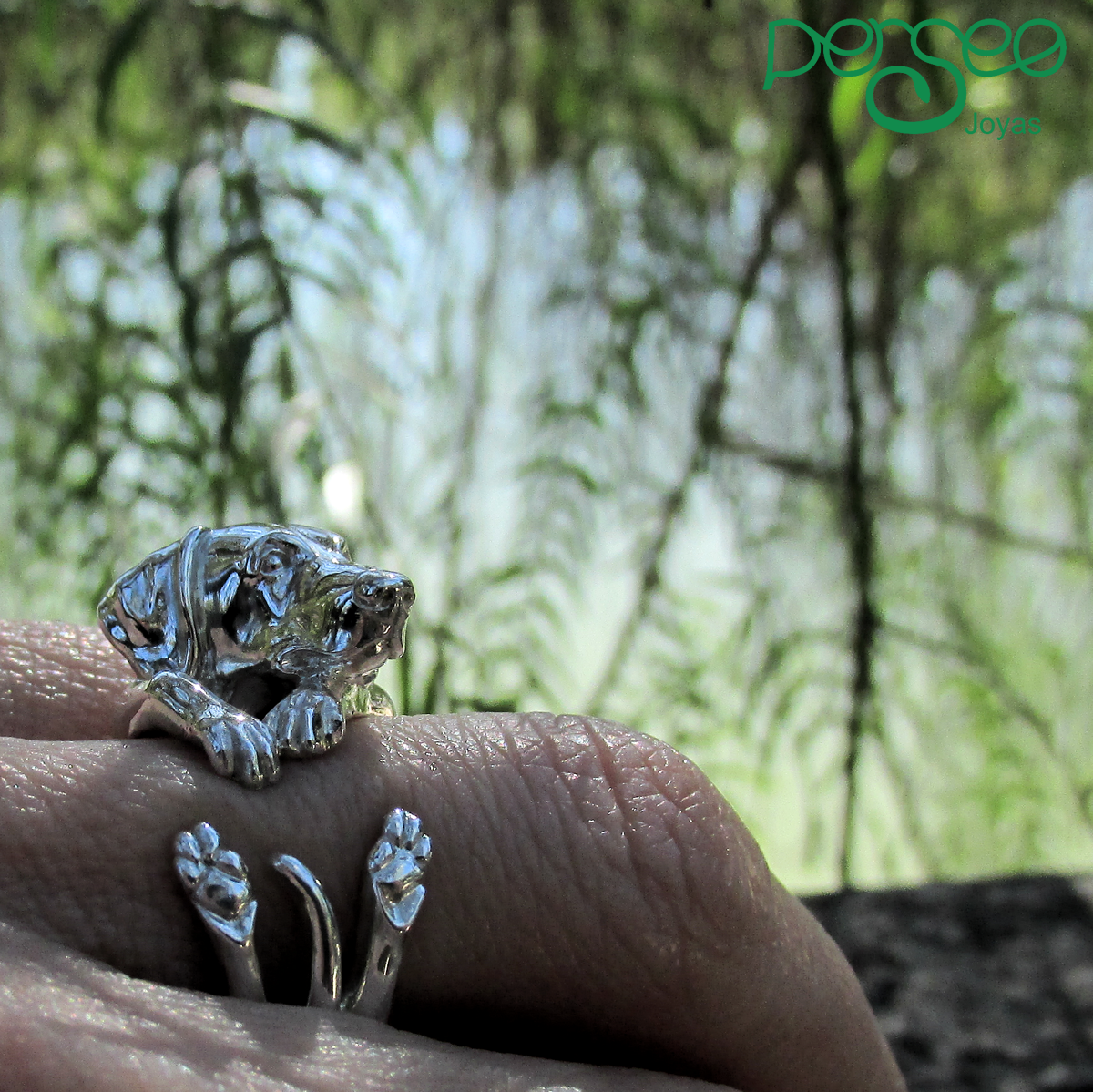 Anillo Doberman (Orejas Naturales) en Plata 925 | Anillo Abrazo - Imagen 4