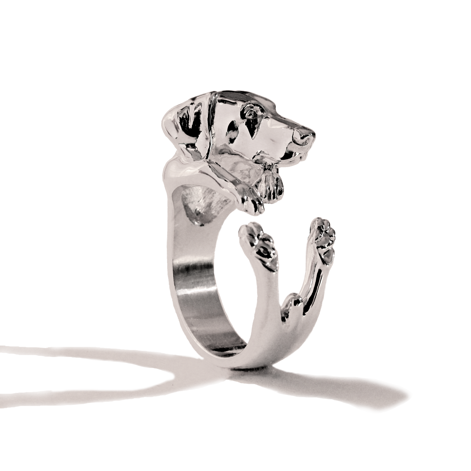 Anillo Doberman (Orejas Naturales) en Plata 925 | Anillo Abrazo - Imagen 2