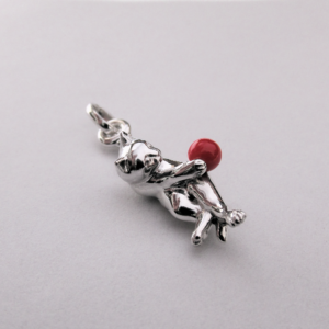 dije gato plata con pelotita coral