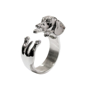 Anillo Perro Salchicha (Dachshund) en Plata 925 | Anillo Abrazo
