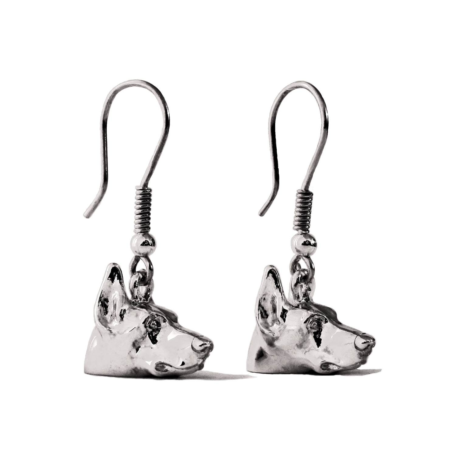 Aros Colgantes Doberman en Plata 925 | Joyería Mascota - Imagen 2