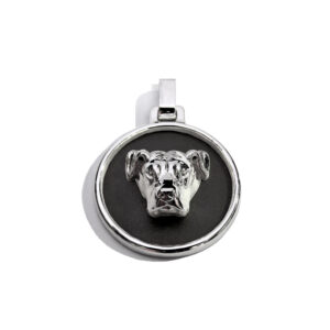 Dije Medalla Pitbull en Plata 925 | Colgante Redondo