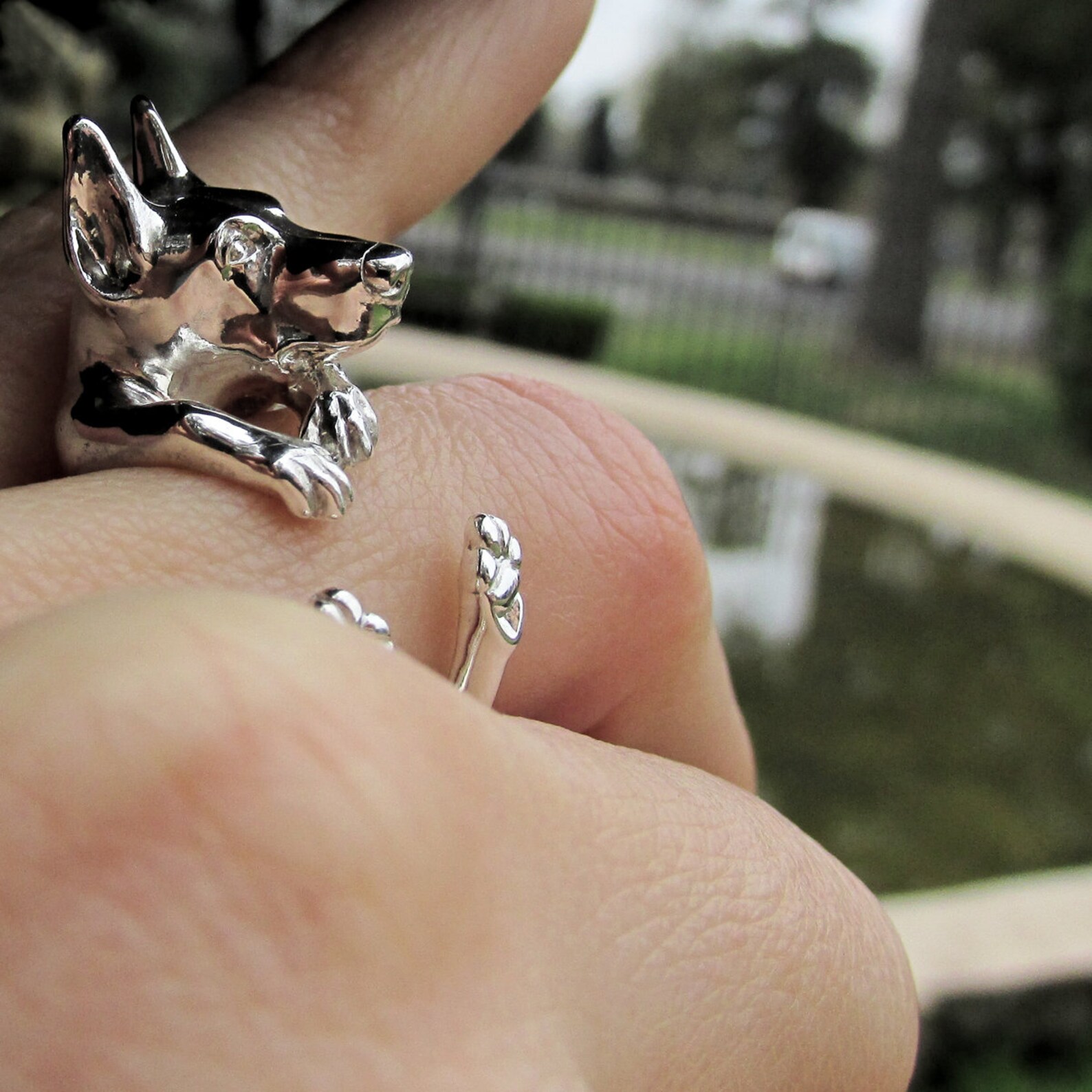 Anillo Doberman (Orejas con Estética) en Plata 925 | Anillo Abrazo - Imagen 4