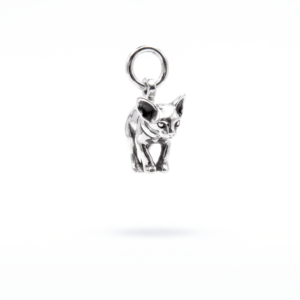 Colgante de Gatito Esfinge en Plata de Ley, Dije de Mascota Bebé en 3D
