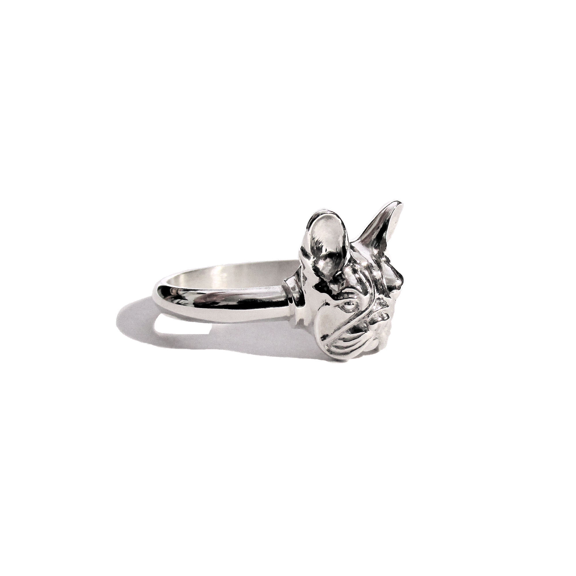 Anillo Alianza Bulldog Francés en Plata 925 | Joyería Mascota - Imagen 2