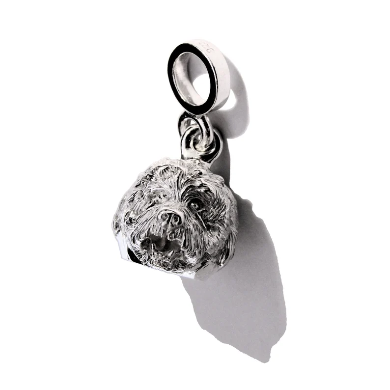 Charm Dije Pasante Cabecita Perro en Plata 925 para pulsera tipo Pandora - Imagen 6