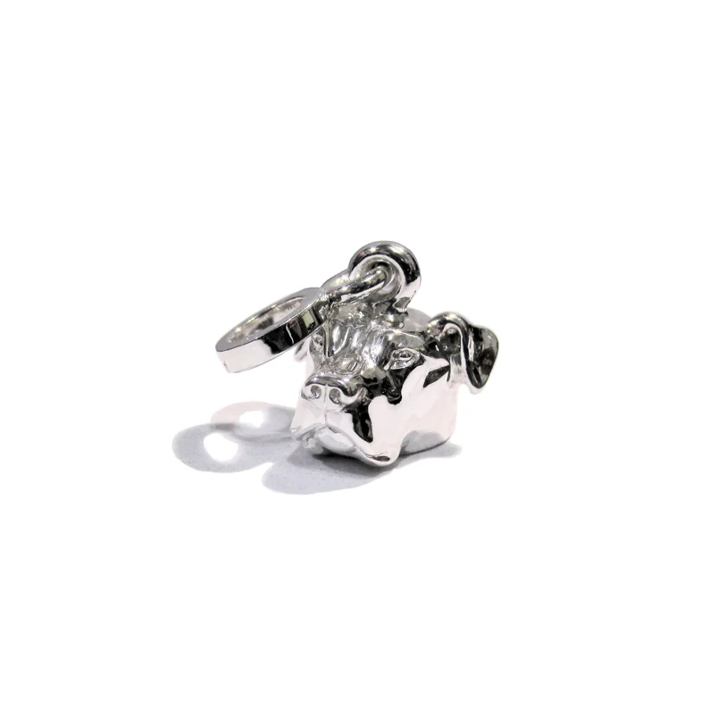 Charm Dije Pasante Cabecita Perro en Plata 925 para pulsera tipo Pandora - Imagen 5