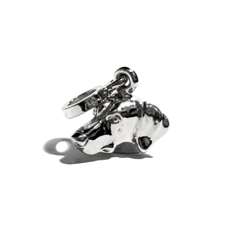 Charm Dije Pasante Cabecita Perro en Plata 925 para pulsera tipo Pandora - Imagen 4