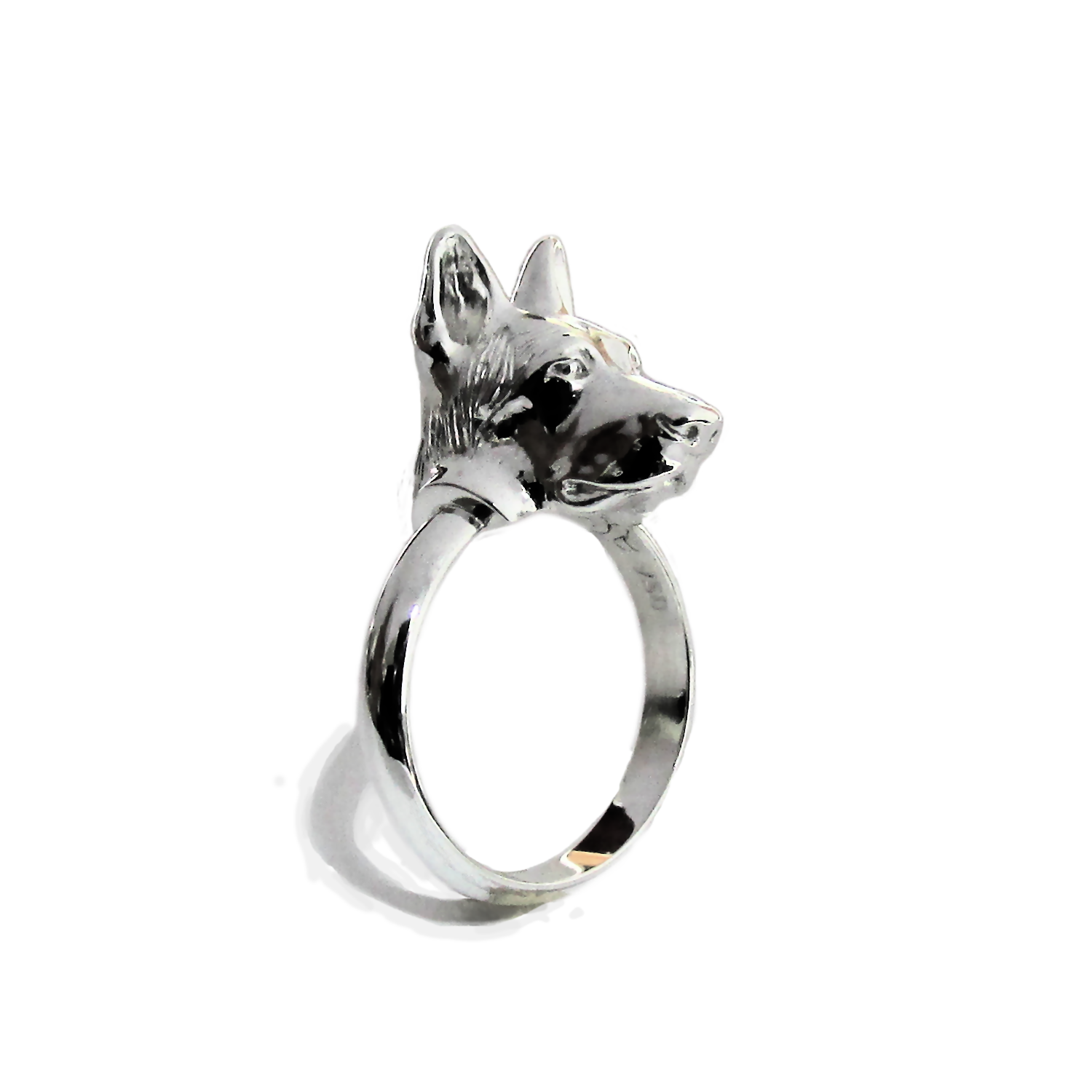Anillo Alianza Ovejero Alemán en Plata 925 | Joyería Mascota - Imagen 2