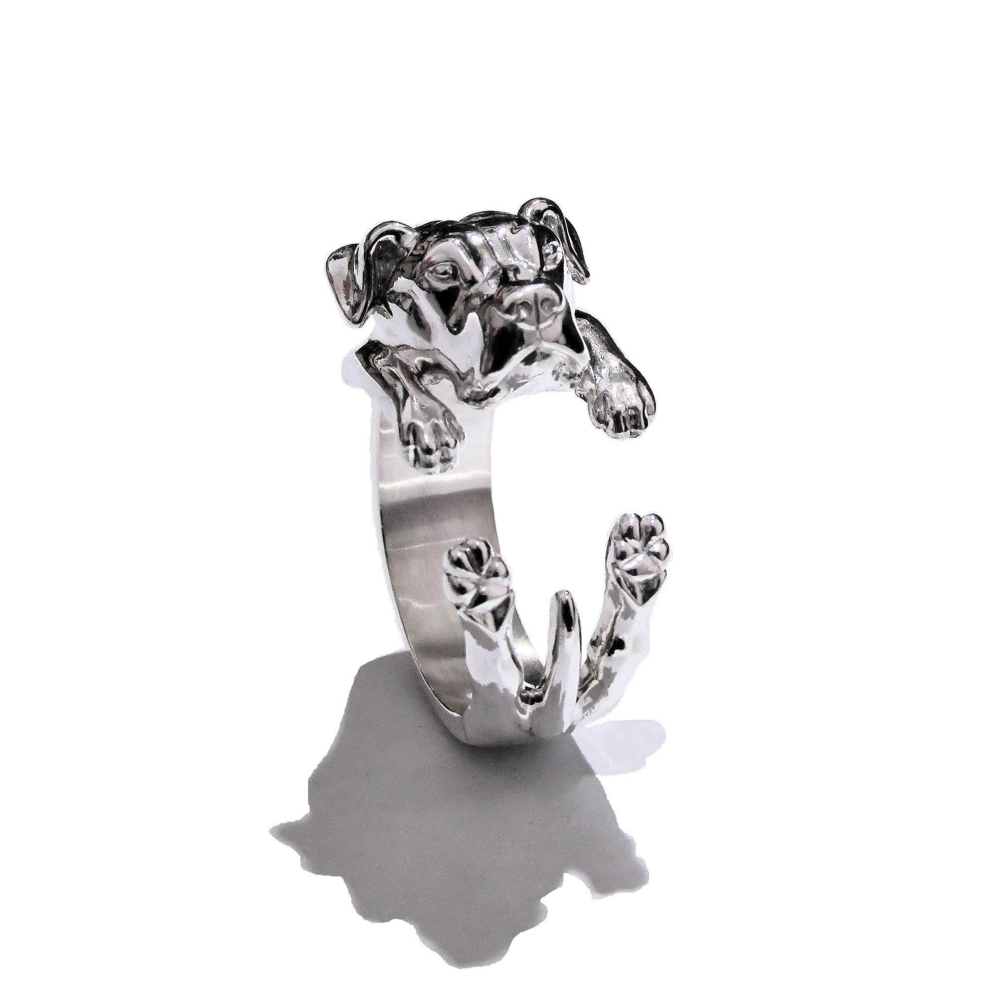Anillo Pitbull en Plata 925 | Anillo Abrazo Mascota