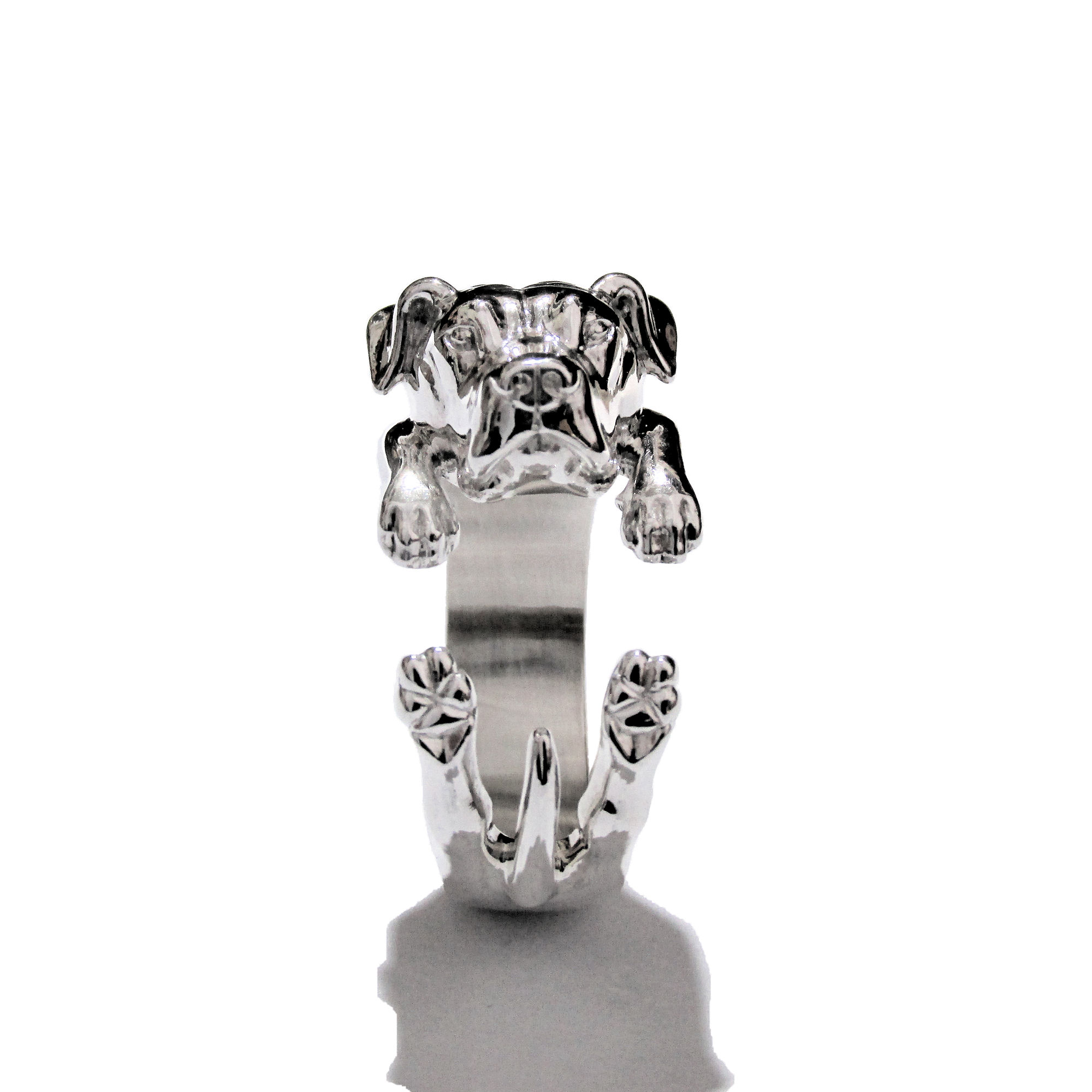 Anillo Pitbull en Plata 925 | Anillo Abrazo Mascota - Imagen 3