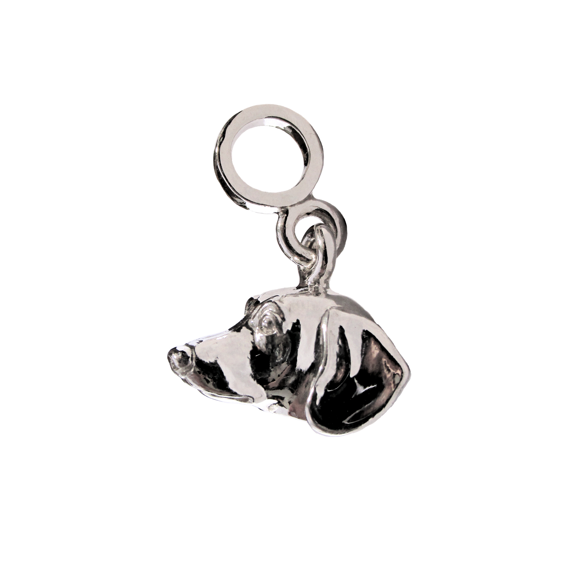 Charm Dije Pasante Cabecita Perro en Plata 925 para pulsera tipo Pandora - Imagen 7