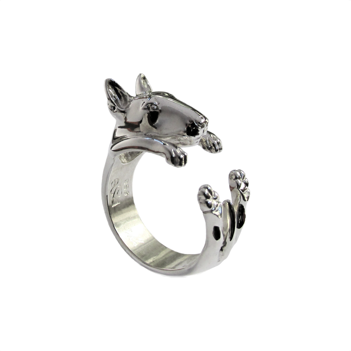 Anillo Bull Terrier en Plata 925 | Anillo Abrazo Mascota
