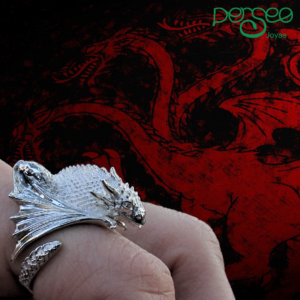 anillo dragón plata
