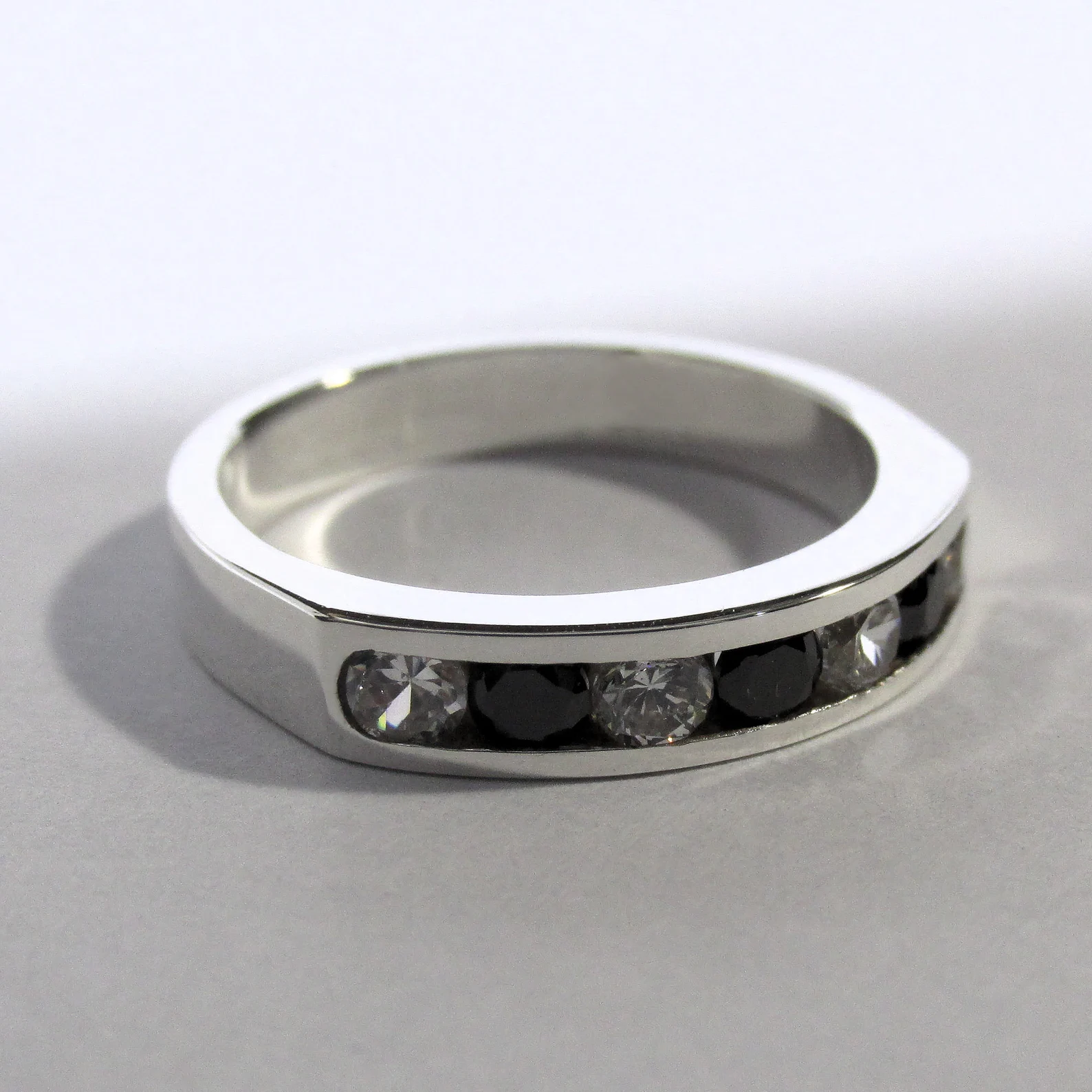 Anillo Medio Rivière Personalizable (7 Piedras) en Plata 925 - Imagen 2