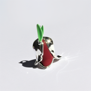 Colgante Tulipán (Primavera) en Plata y Esmalte Vitrificado
