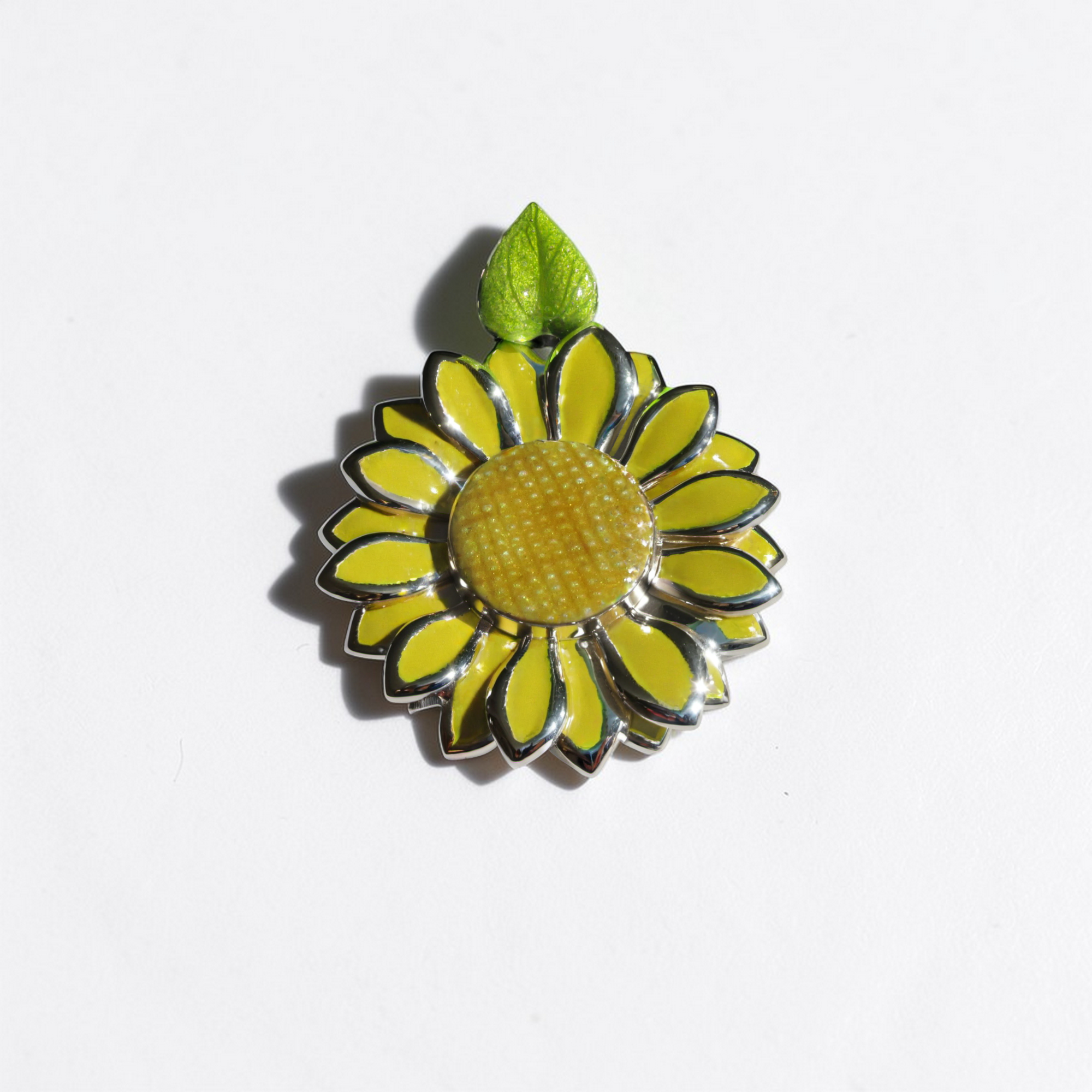 Colgante Girasol (Verano) en Plata y Esmalte Vitrificado - Imagen 2
